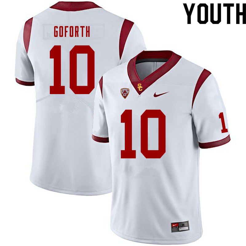Youth #10 Ralen Goforth USC Trojans College Football Jerseys Sale-White